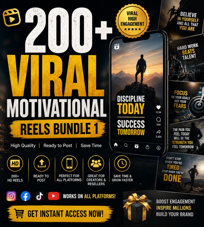 200+ Viral Motivational Reels Reels Bundle 1:
