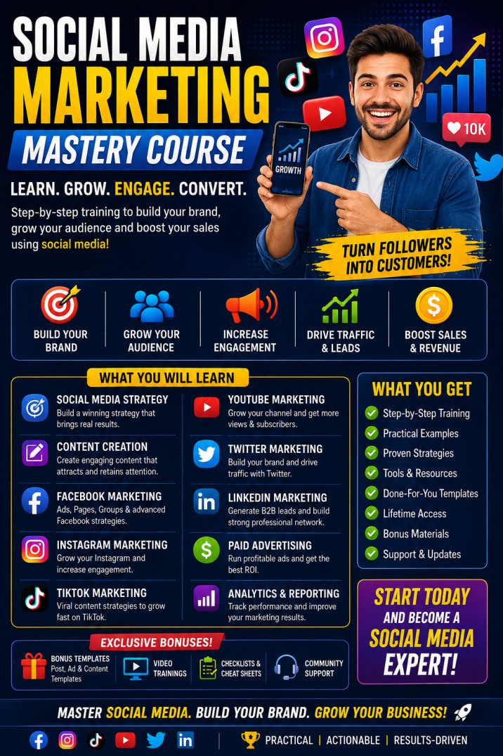 SOCIAL MEDIA MARKETING MASTERY COURSE π±π